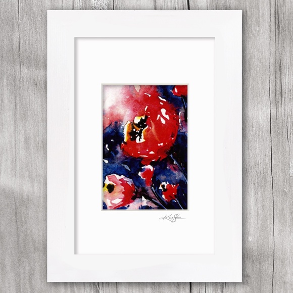 Flower Print in Mat from original painting by Kathy Morton Stanion - Poppies 1 - Picture 4 of 4